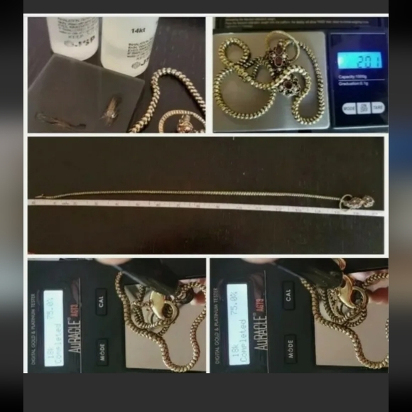 1800s Antique 18k Gold Snake Heart Locket Necklace - Picture 15 of 15